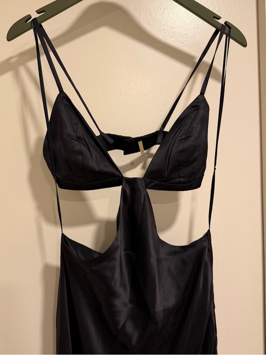 Cult Gaia Raisa feather-embellished black gown maxi dress Size Small - Picture 5 of 12